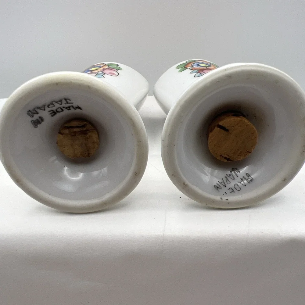 Lusterware Salt & Pepper Shakers Made in Japan Floral w/Decorative Band Vintage